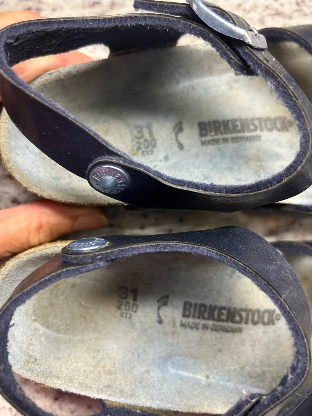 Birkenstock Kids Navy Blue Buckle Sandals size 13(31)